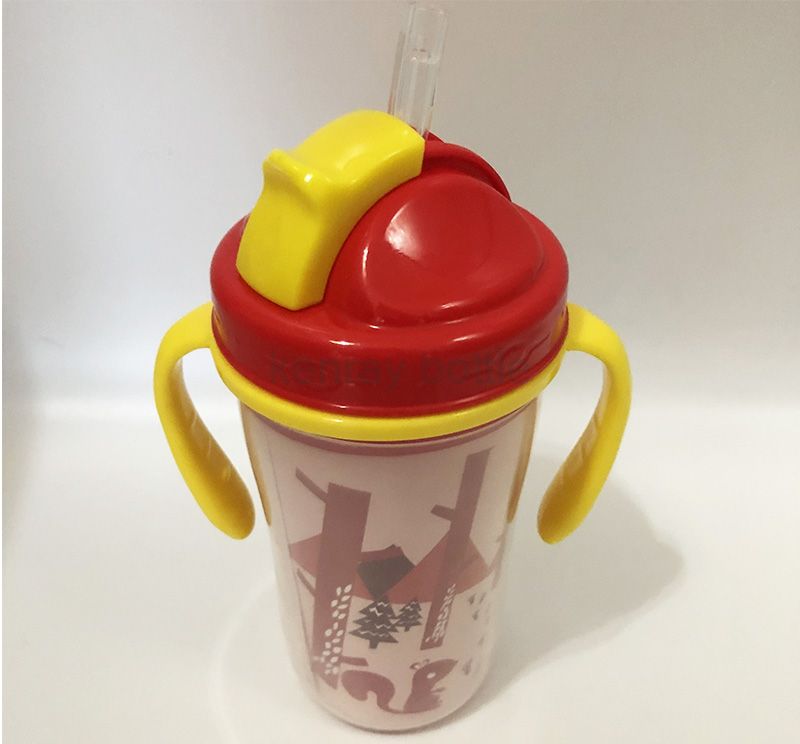 Double Layer Baby Learn Drinking Straw Bottle Sippy Training Cup For Sale