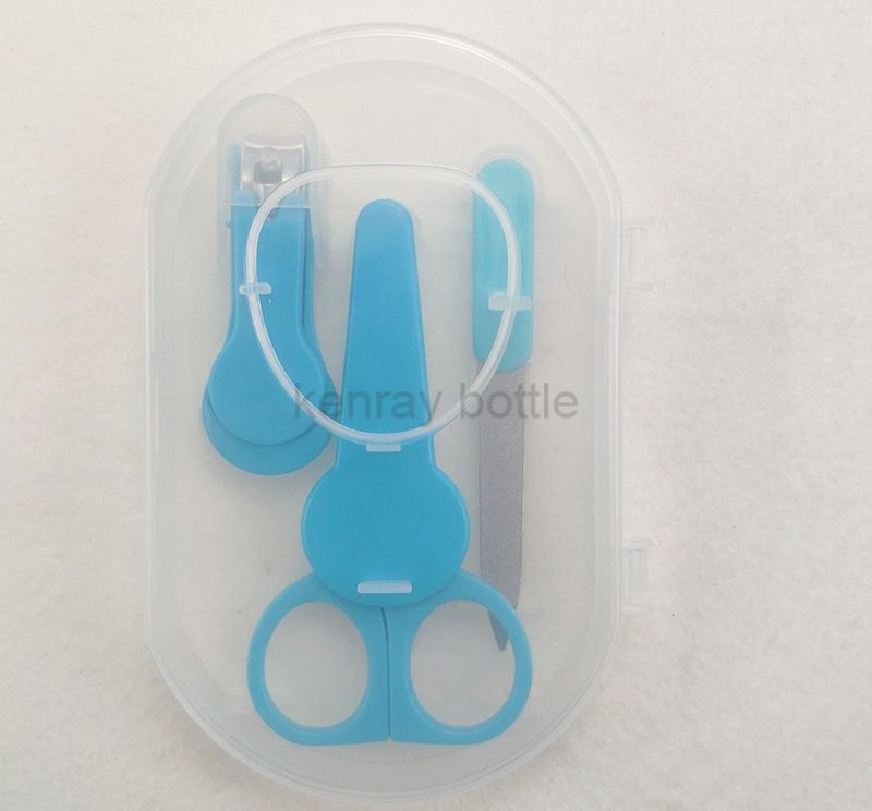 Baby Manicure Set Plastic Stainless Steel Nail Clippers Scissor Cutter Kit with Case